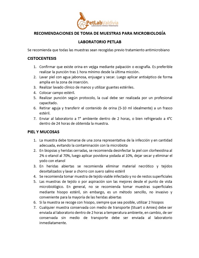 Toma muestras Microbiologia